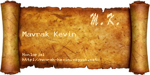 Mavrak Kevin névjegykártya